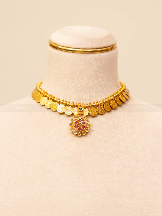 Floral Coin Necklace Set