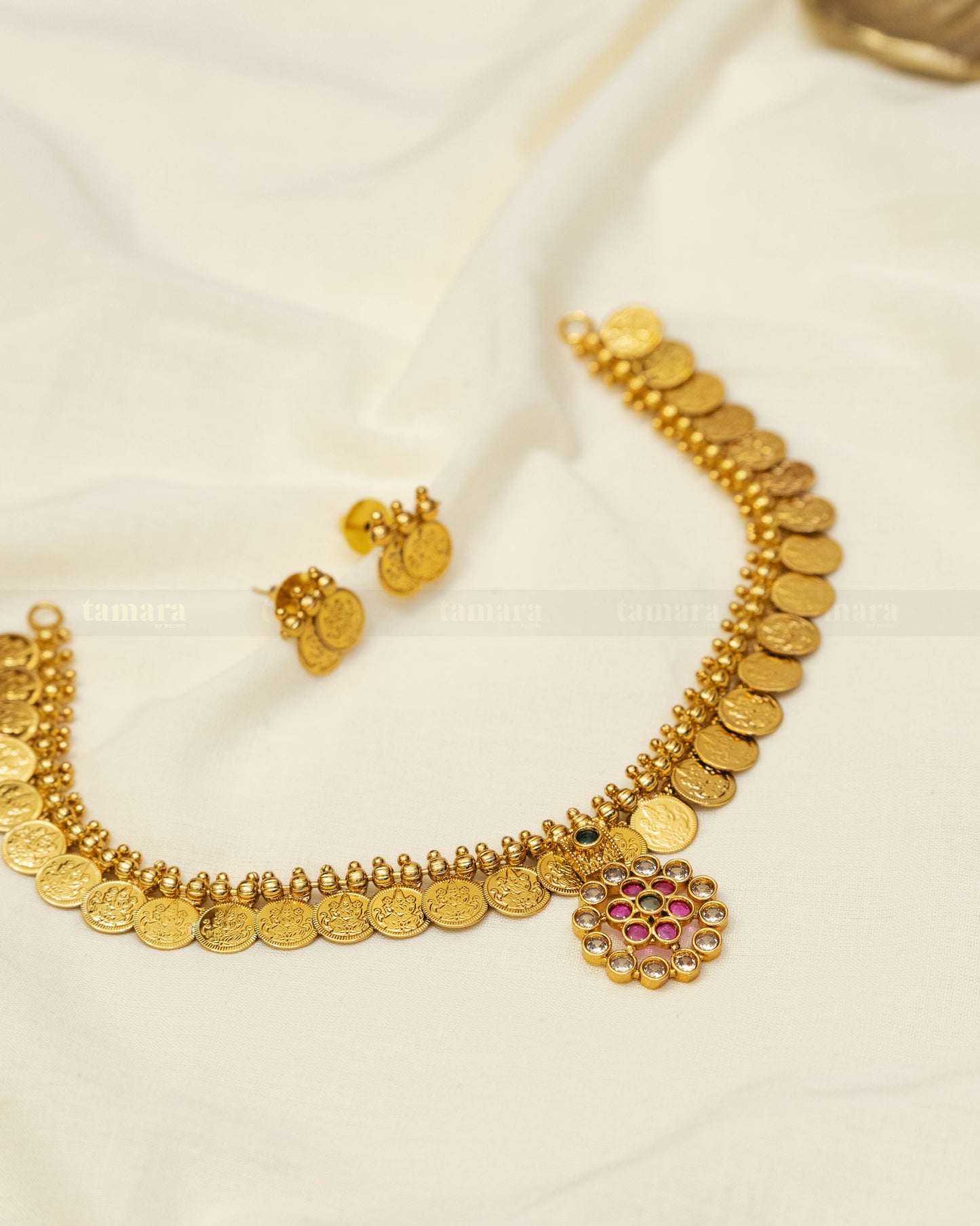 Floral Coin Necklace Set