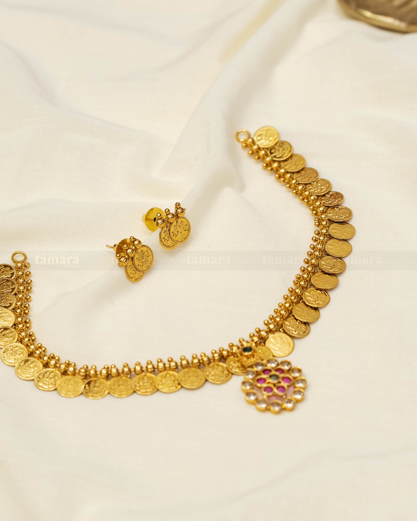 Floral Coin Necklace Set