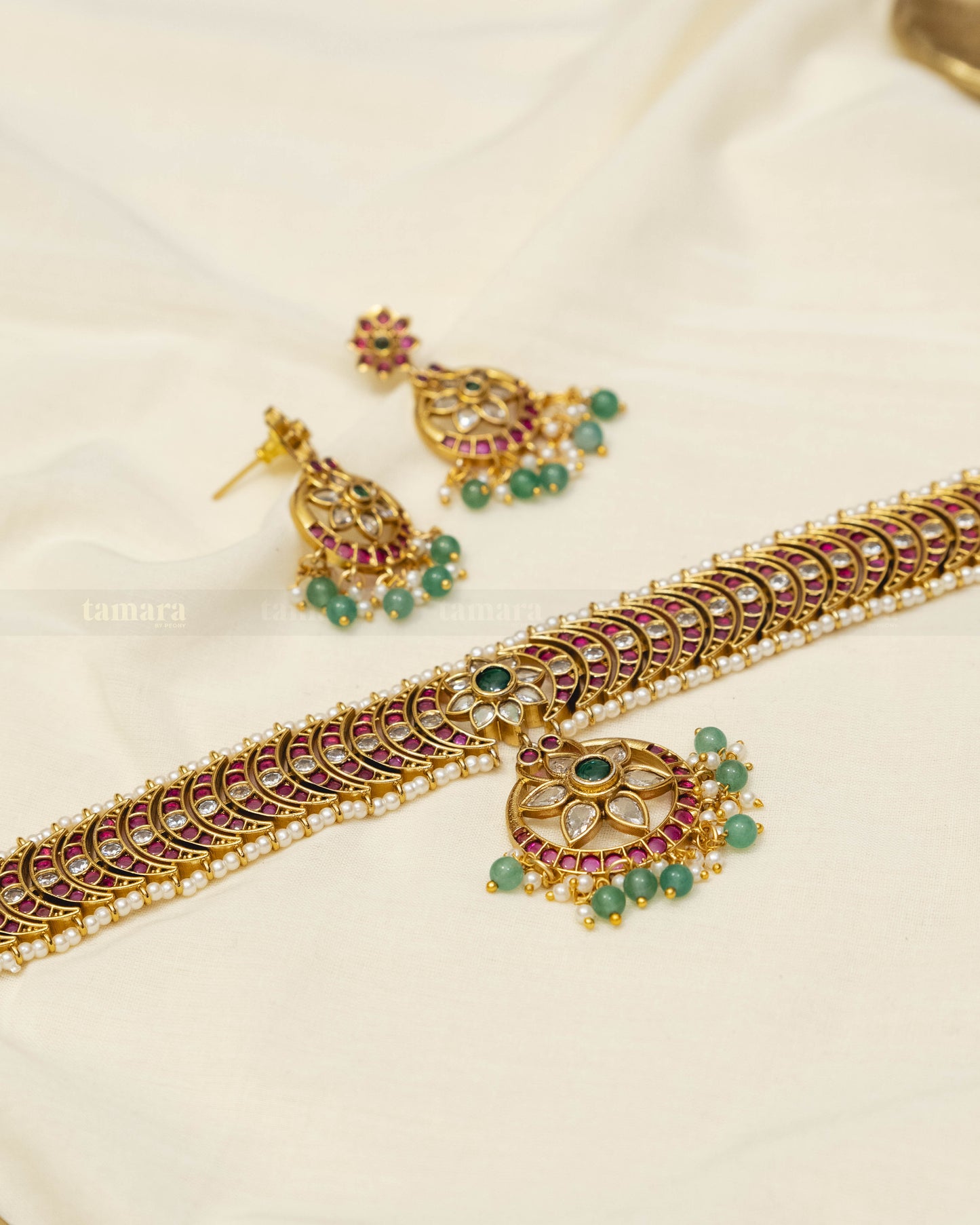 Kemp Chandbali Floral Choker Set