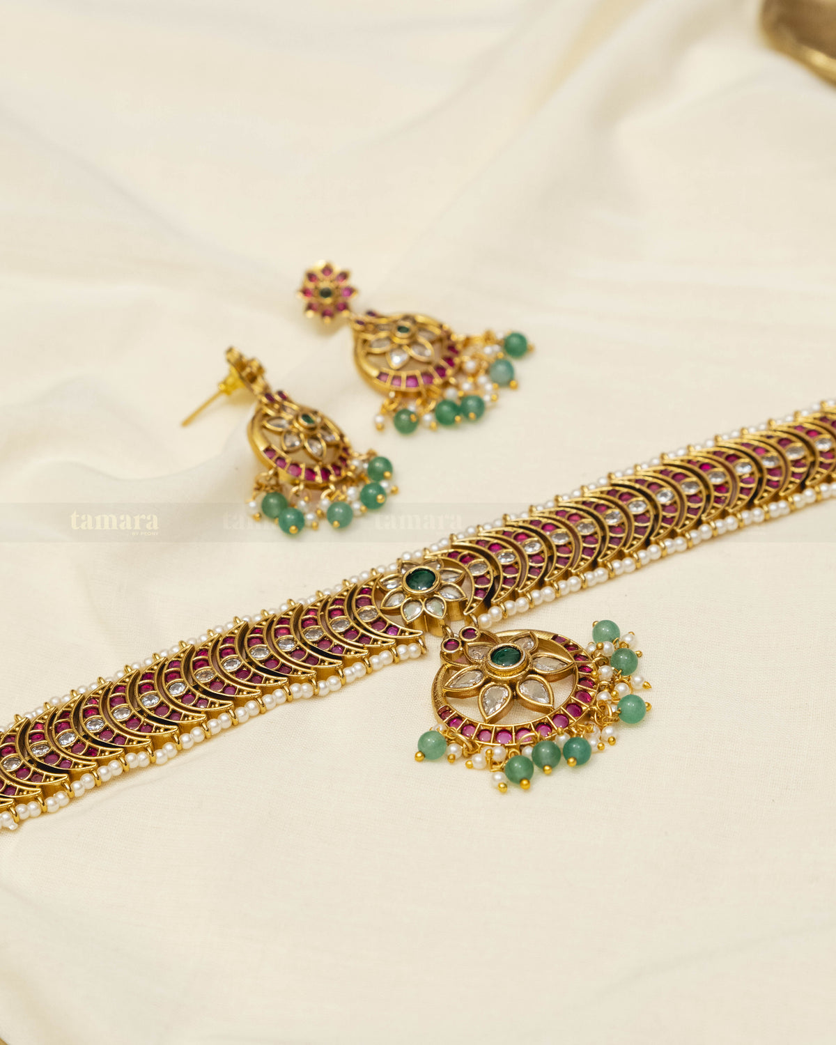 Kemp Chandbali Floral Choker Set