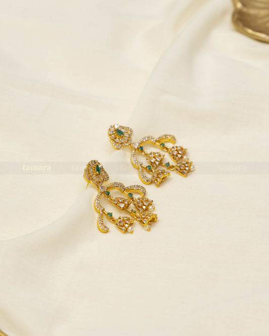 Chandlier Earrings - Emerald