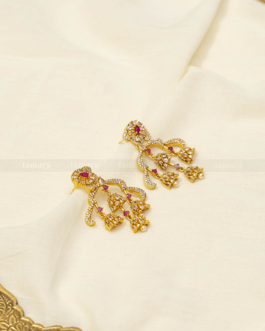 Chandlier Earrings - Ruby