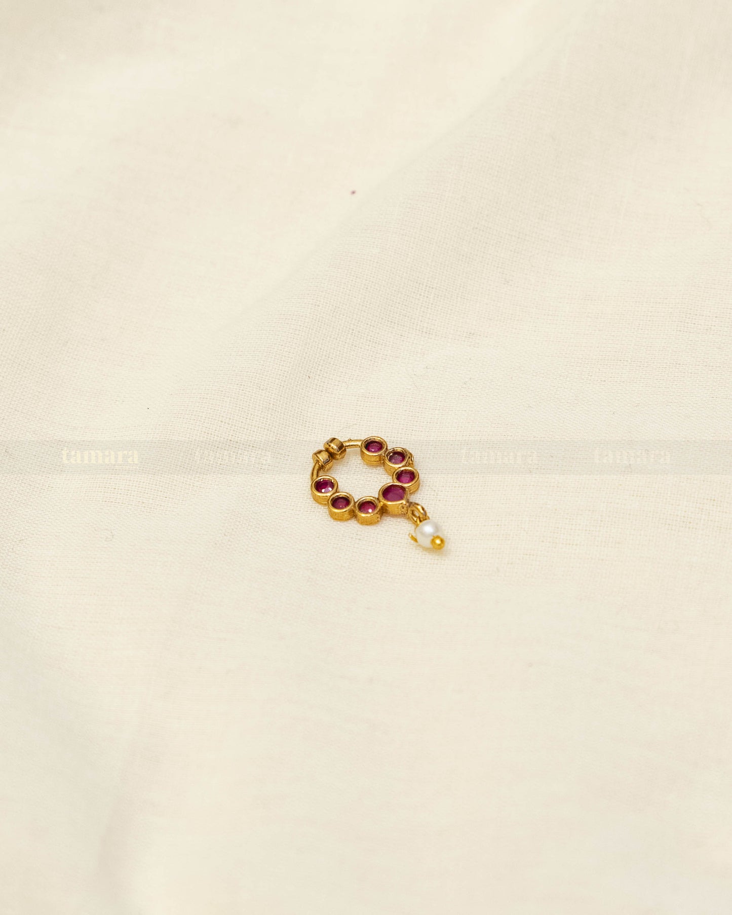 Studded Drop -  Ruby