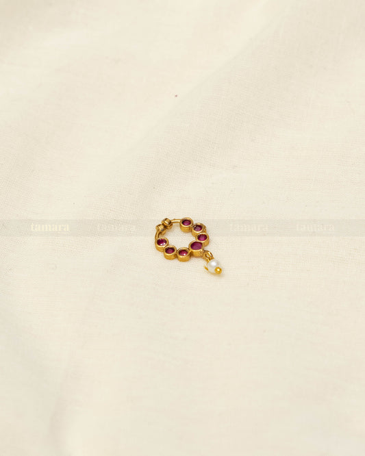 Studded Drop -  Ruby