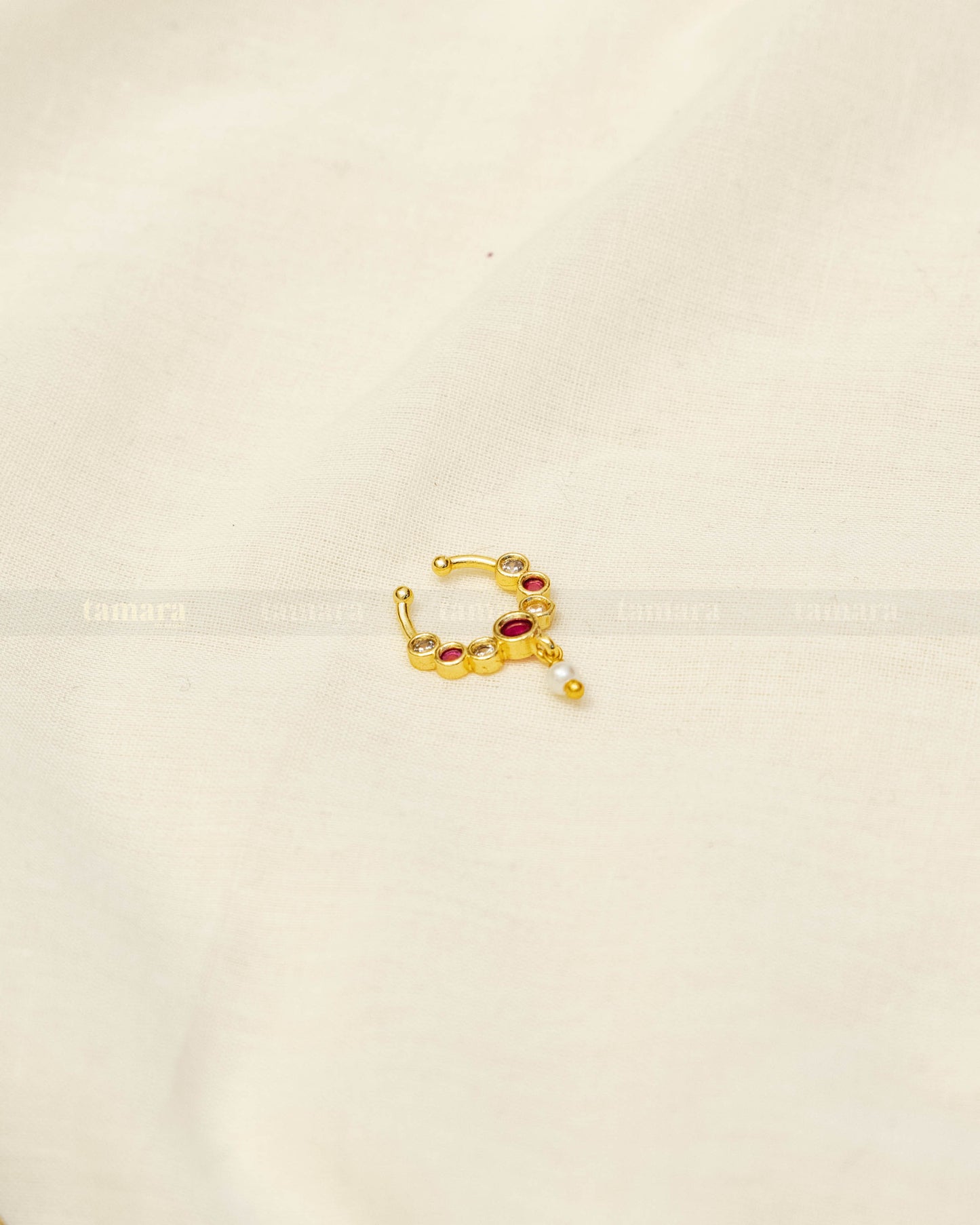 Diya Drop -  Ruby & White