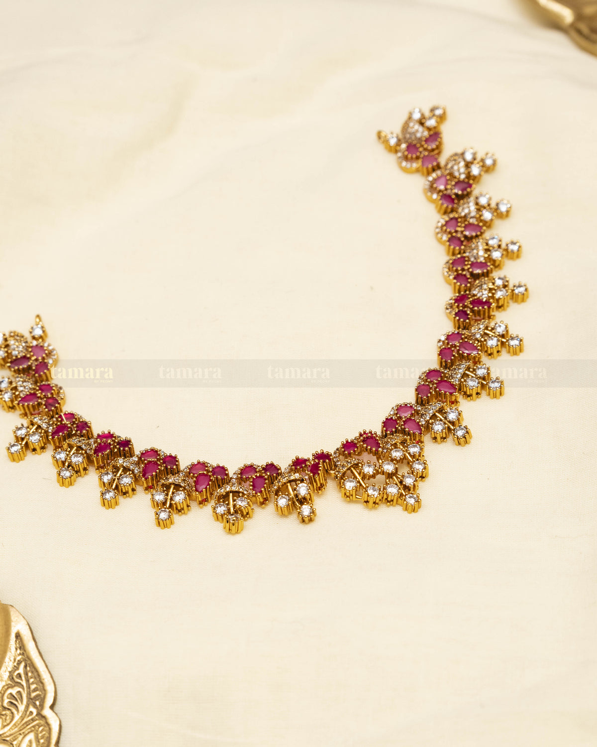 Studded Necklace Set - Ruby