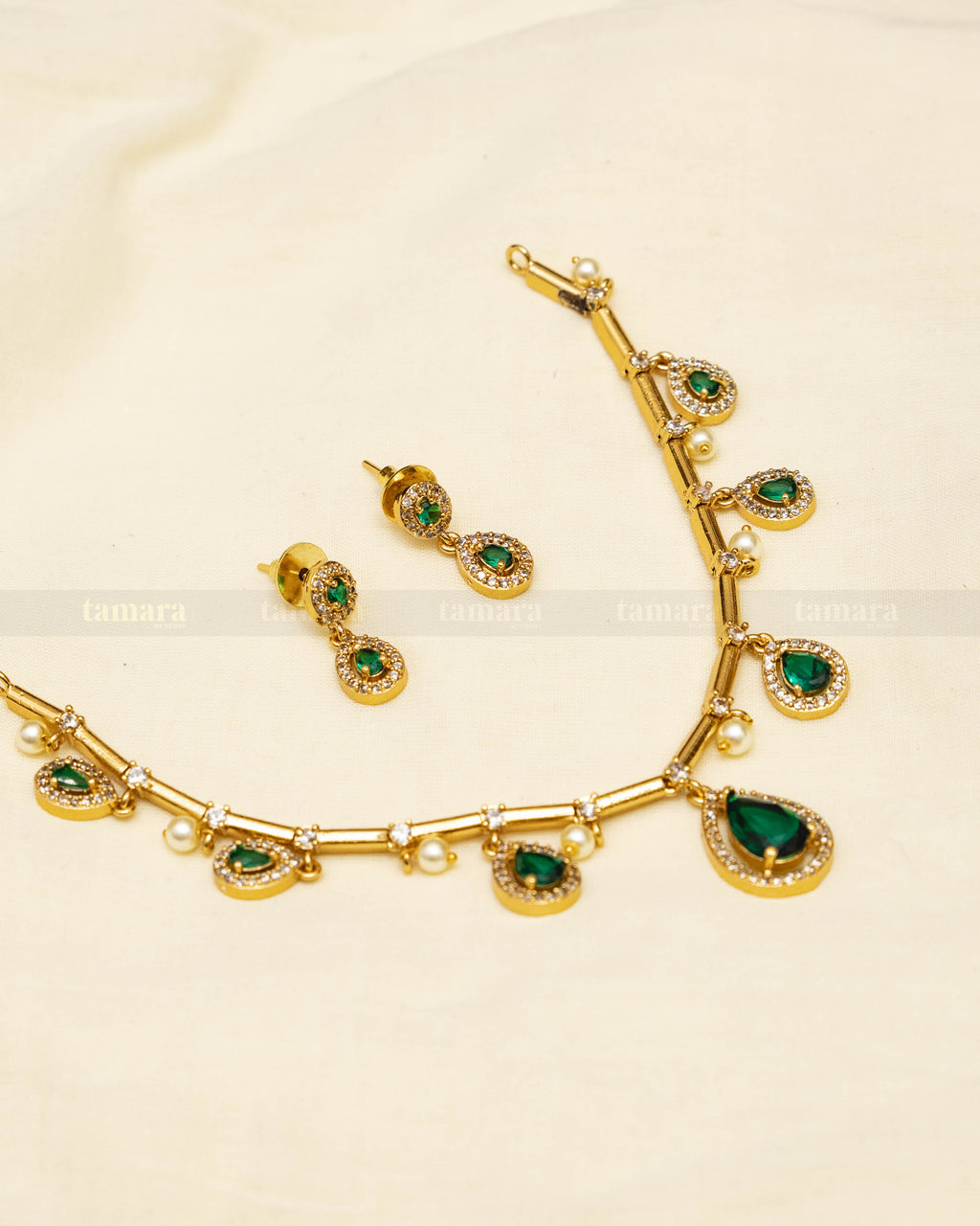 Drop Necklace Set - Emerald