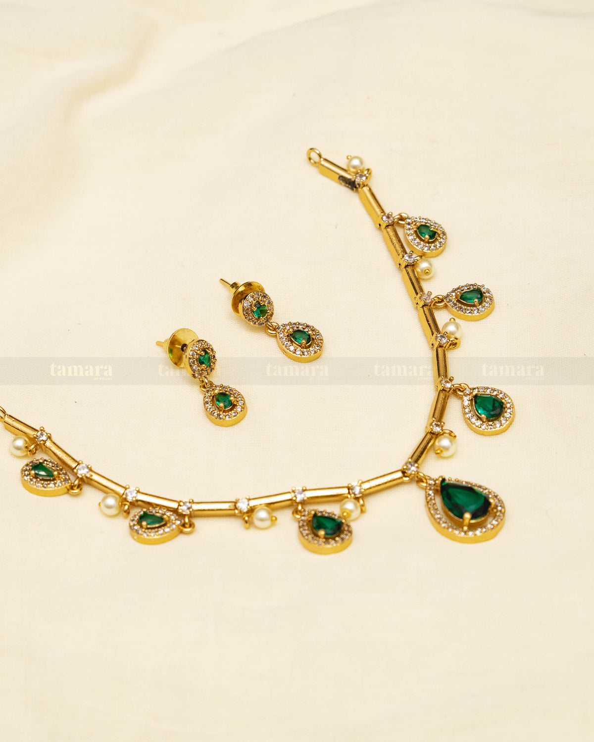 Drop Necklace Set - Emerald