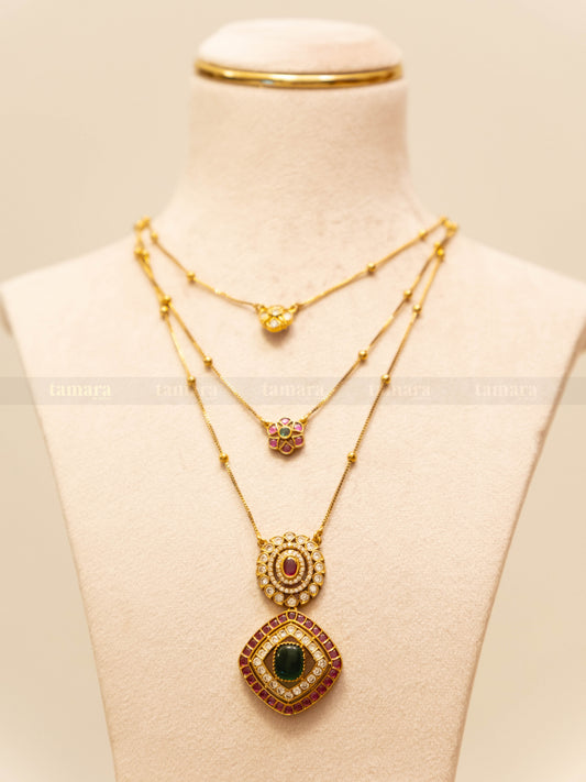 Three-layered Kemp Necklace Set