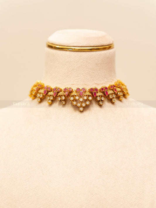 Studded Necklace Set - Ruby