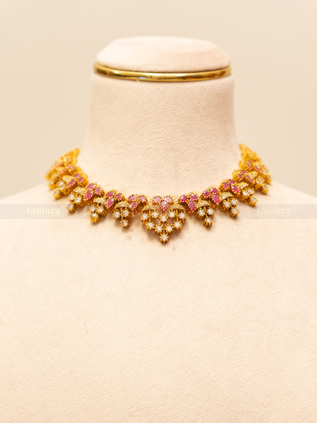 Studded Necklace Set - Ruby