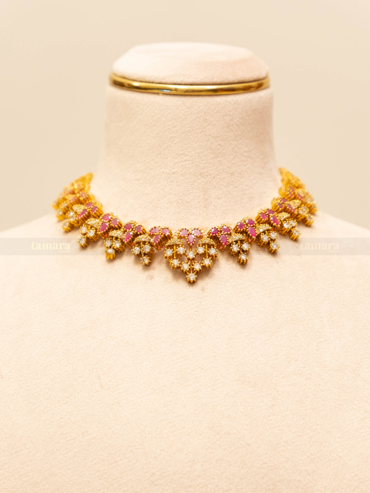 Studded Necklace Set - Ruby