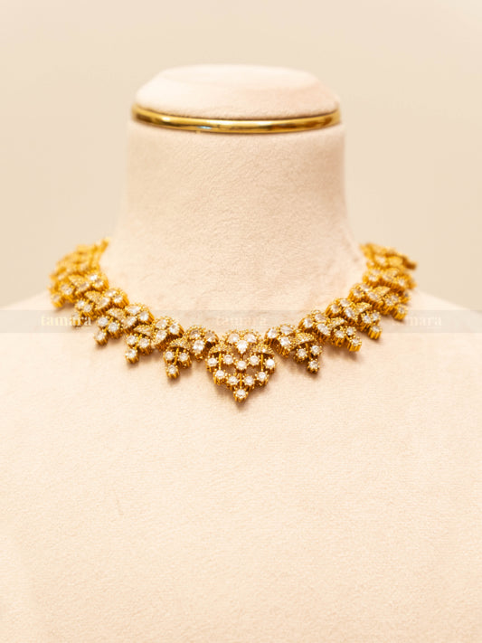 Studded Necklace Set - White