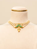 Pearldrop Chand Jadau Necklace Set  - Green