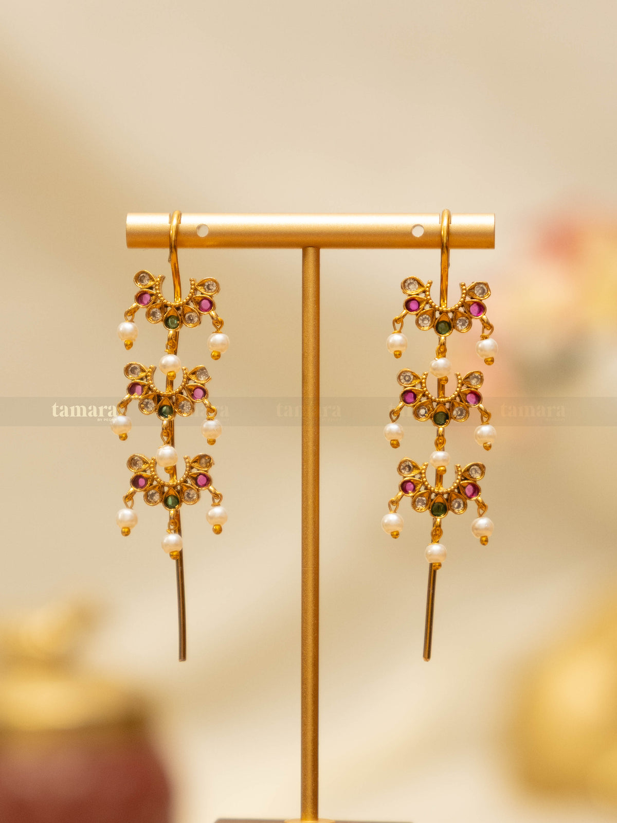 Floral Drop Earcuff - Multicolor