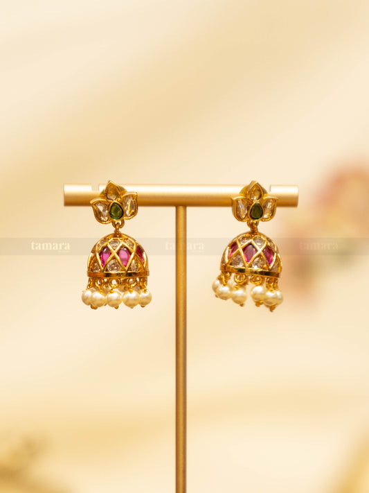 Lotus Jhumka - Multicolor