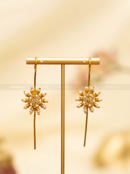 Floral Pearl Earcuff - White