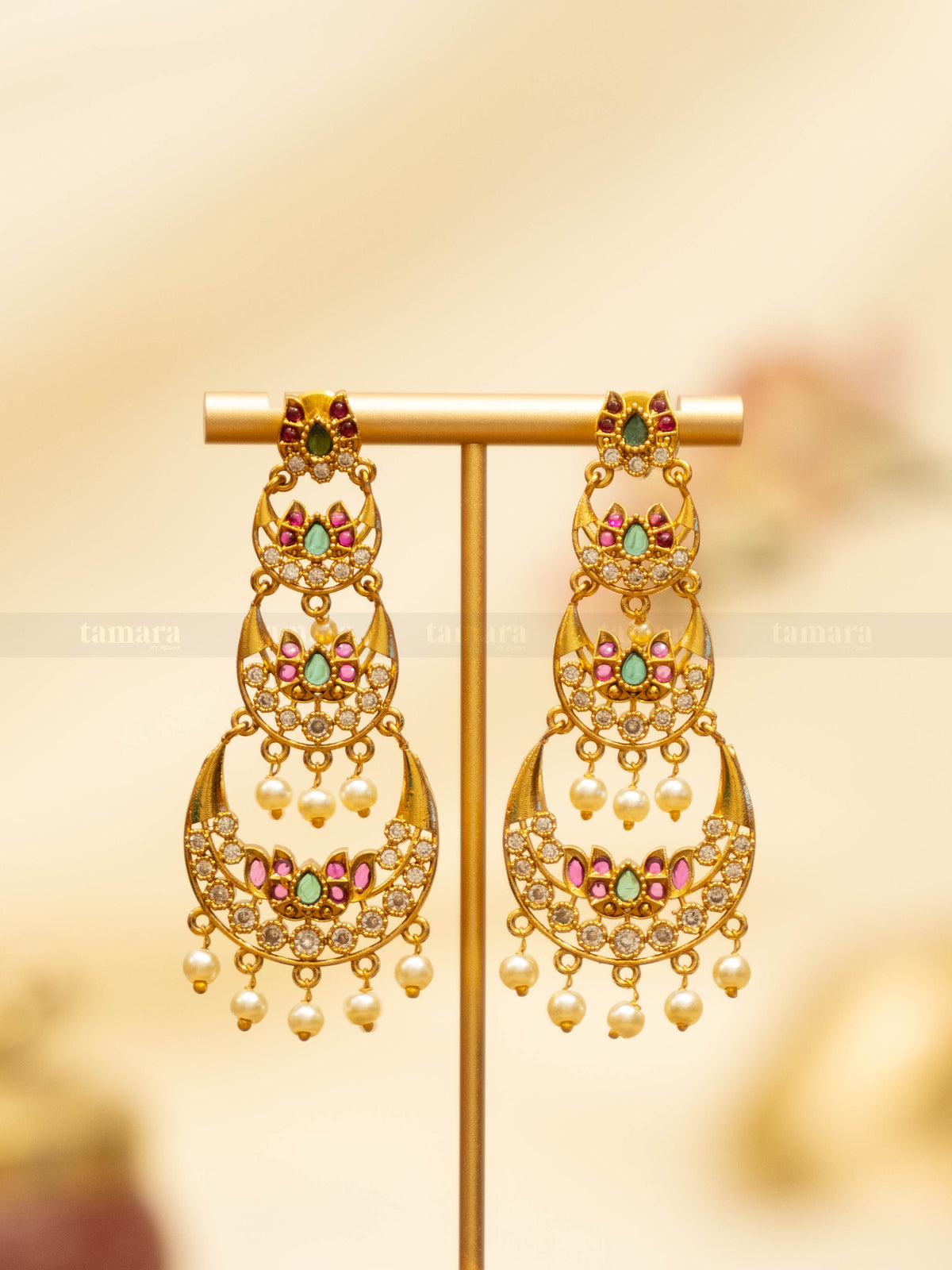 Lotus Chandbali Earrings