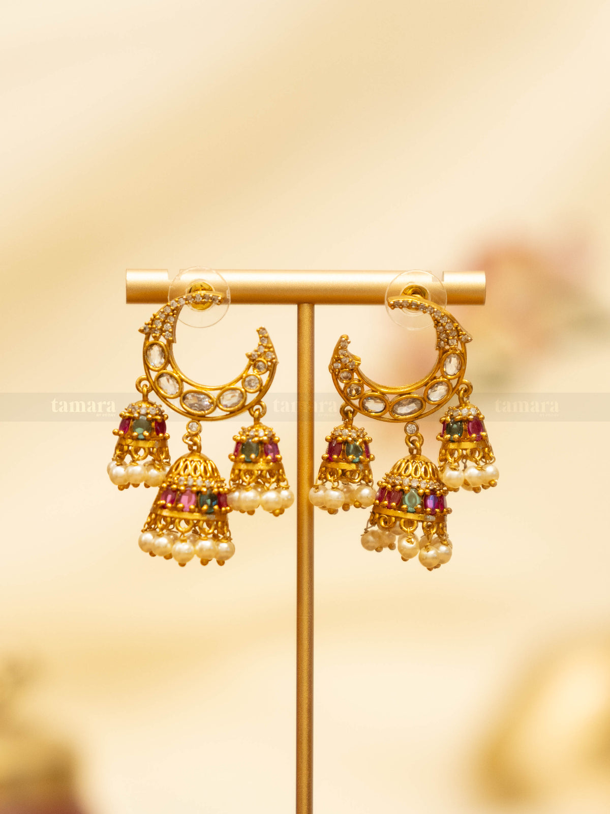 Multi - colored Chand Jhumka