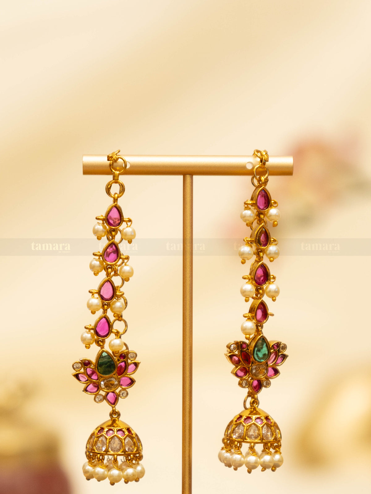 Lotus Jhumka with Earchain