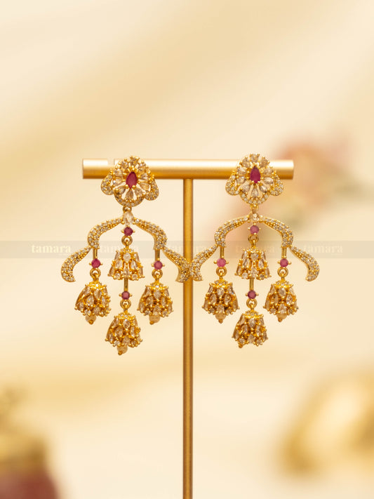 Chandlier Earrings - Ruby