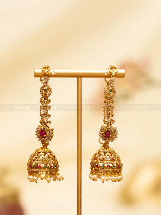 Multicolor Jhumka with Earchain