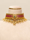 Ruby Studded Lotus Choker Set