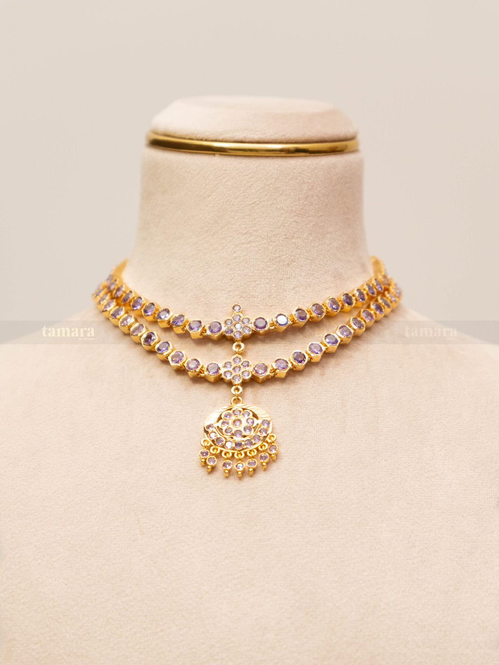 Double Layered Vintage Attigai Set - Lavender