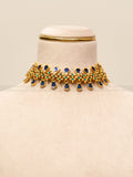 Dual Palakka Necklace Set - Blue & Green