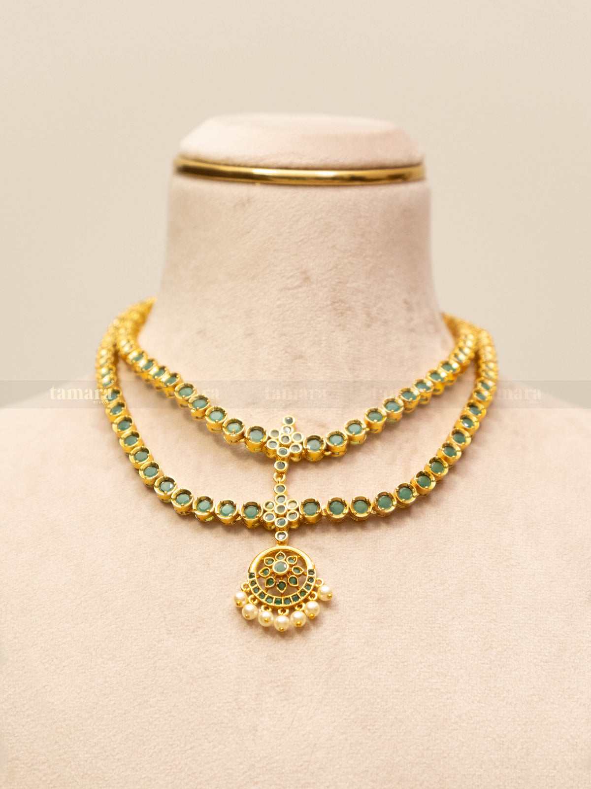 Double Layered Vintage Attigai Set - Green