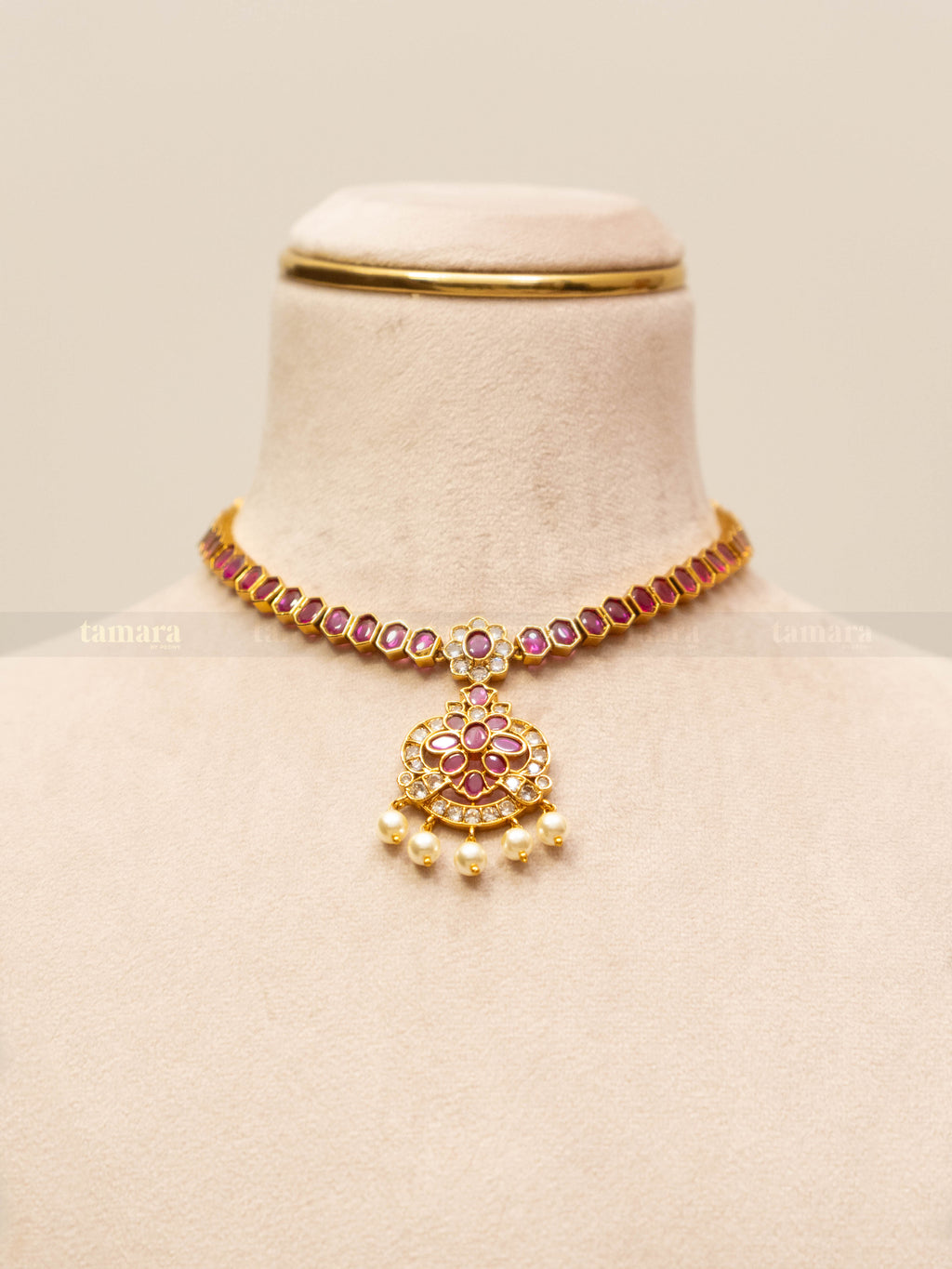 Mridula Necklace Set - Ruby