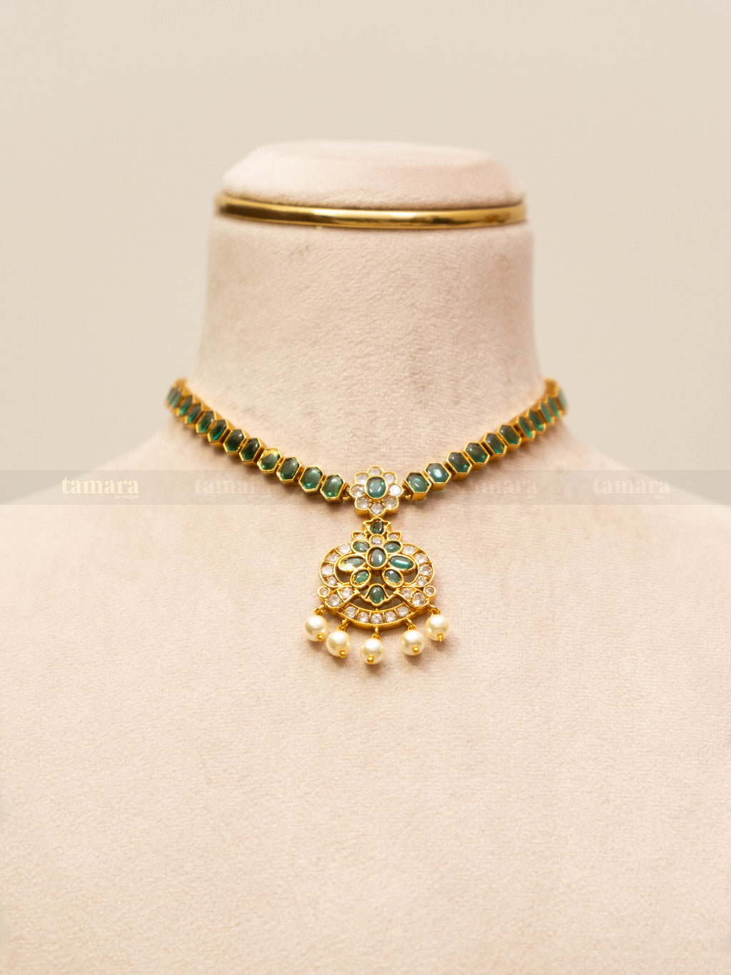 Mridula Necklace Set - Emerald