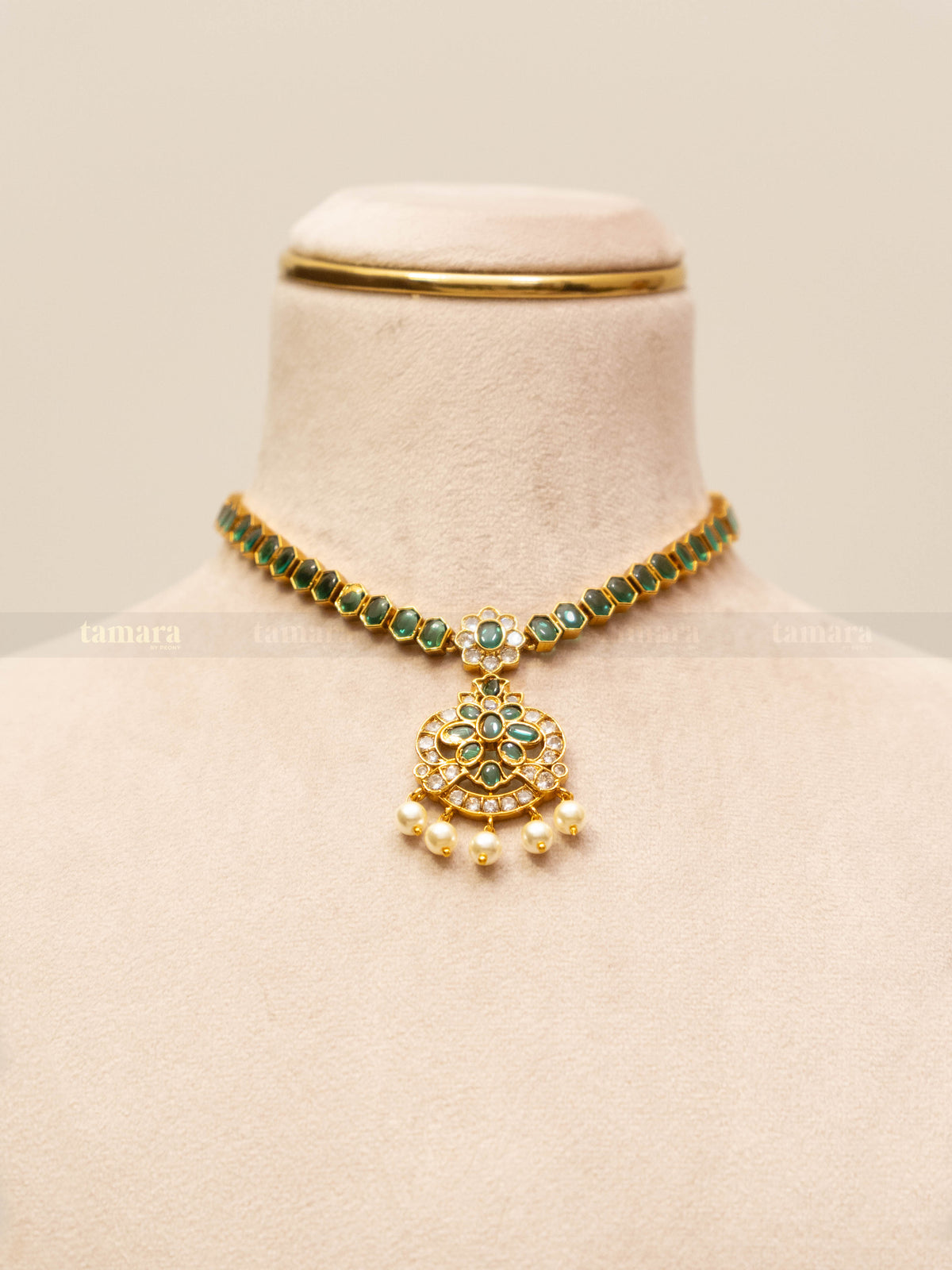 Mridula Necklace Set - Emerald