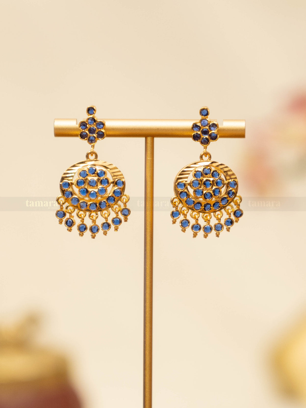 Double Layered Vintage Attigai Set - Sapphire Blue