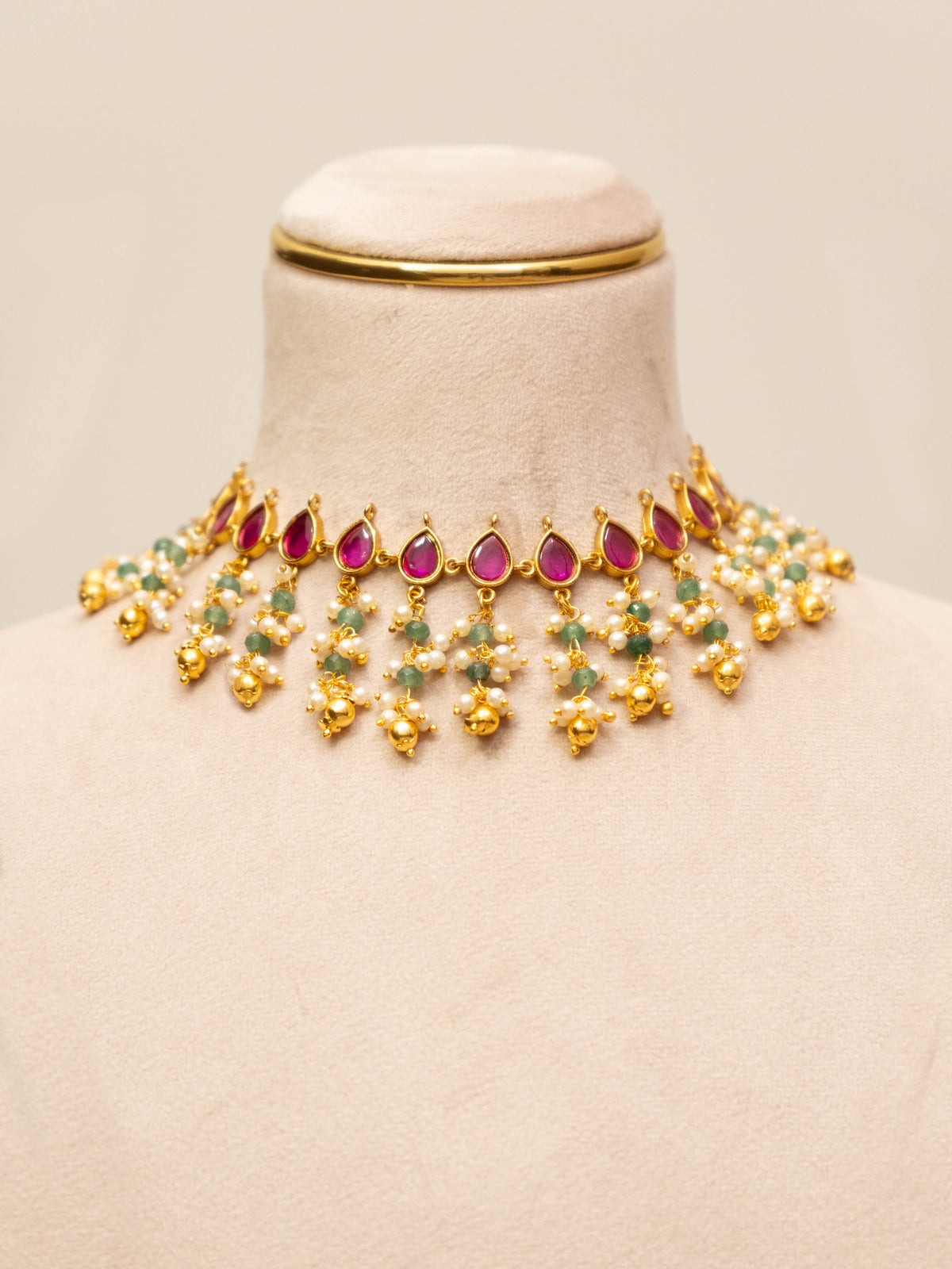 Ruby Pearldrop Necklace Set