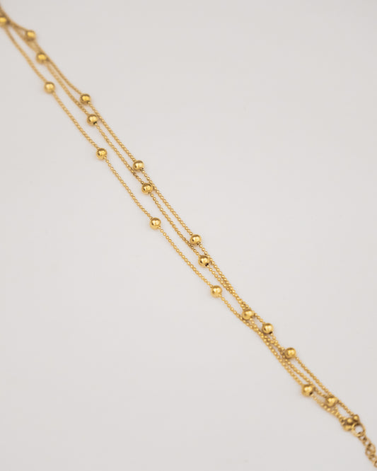 Three Layered Beaded Anklet